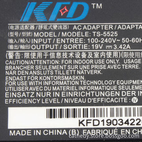 AC Laptop Adapter for Acer 19V 3.42A 5.5 x 1.7mm ADP-65DB PA-1700-02,prompt delivery